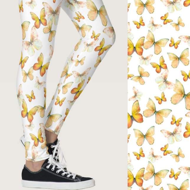 Legging Girly orange butterfly whimsical patterned (Criador carregado)