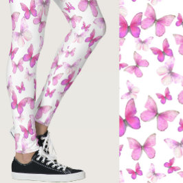 Legging Girly pink butterfly whimsical patterned