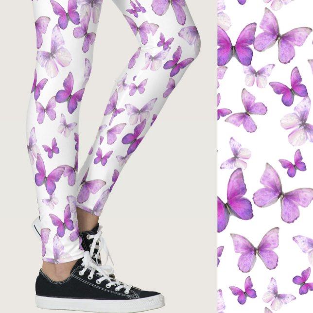 Legging Girly purple butterfly whimsical patterned (Criador carregado)