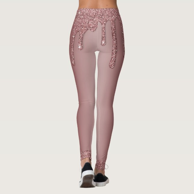 Legging Girly Rosa Dourado Sparkle Glitter Drives Monogram (Verso)