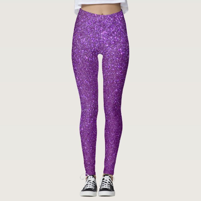 Legging Girly Sparkly Royal Purple Glitter (Frente)