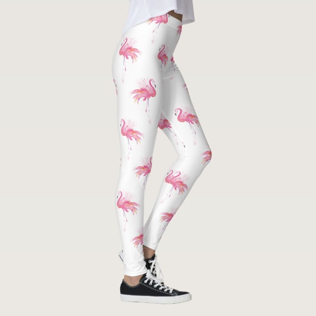 Legging Girly Tropical Watercolor Flamingo (Direita)