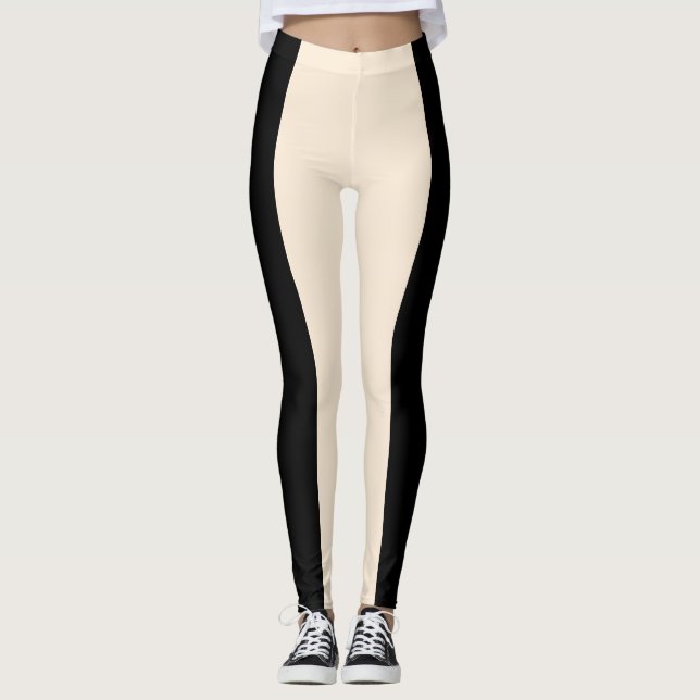 Legging Giro de Salão de Chuva Moderno com Faixa Negra (Frente)