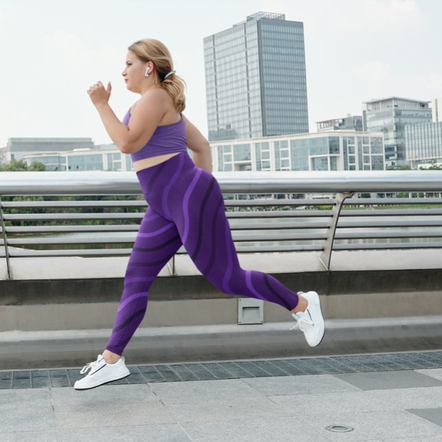 Legging Giro-Giro-Roxo-Corpo-Giro Yoga Mulheres Coxas (Criador carregado)