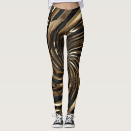 Legging Giro preto e Dourado