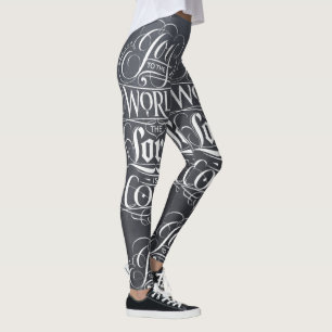 Legging Giz religioso do Natal da caligrafia do quadro