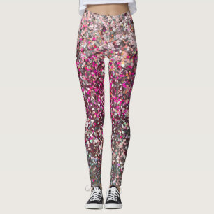 Legging Glam de Sequência Dourada da Prata Rosa Girassol