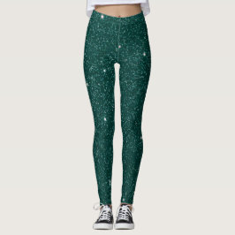 Legging Glam Gift Crote Modern Hunter Green Sparkle Glitte