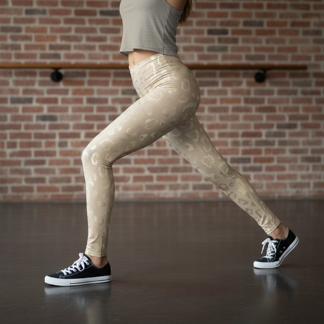 Legging Glam Leopard Spot Pattern Safari Dourado ID1154 (Criador carregado)