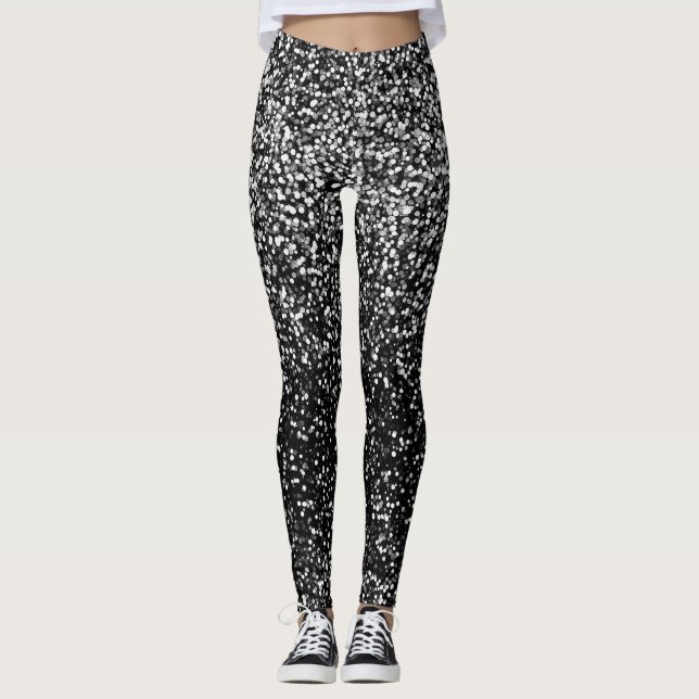 Legging Glam Prata Disco  (Frente)
