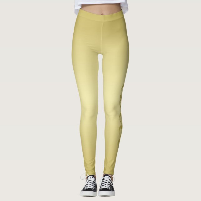 Legging Glamor gold background Personalizado Nome do Model (Frente)