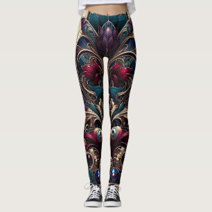 Legging Glamour Vintage Floral Arte Nova
