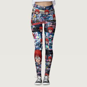 Legging Glitch Retro Anime