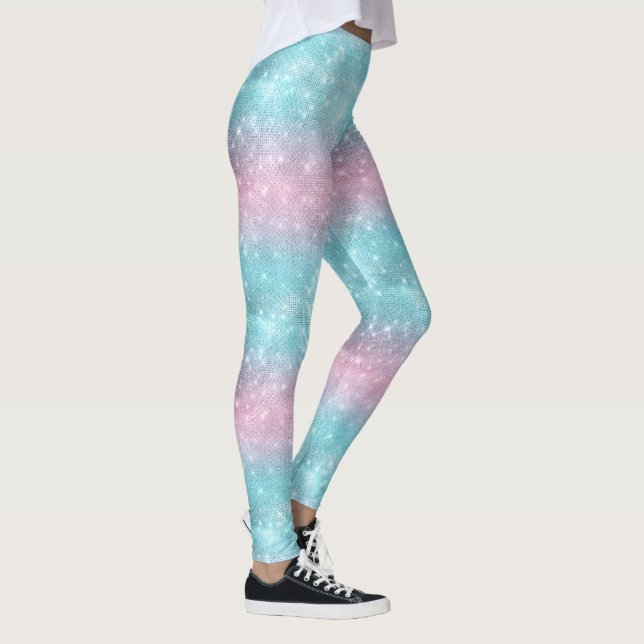Legging Glitter and Shine Pattern Pink/Teal ID671 (Direita)