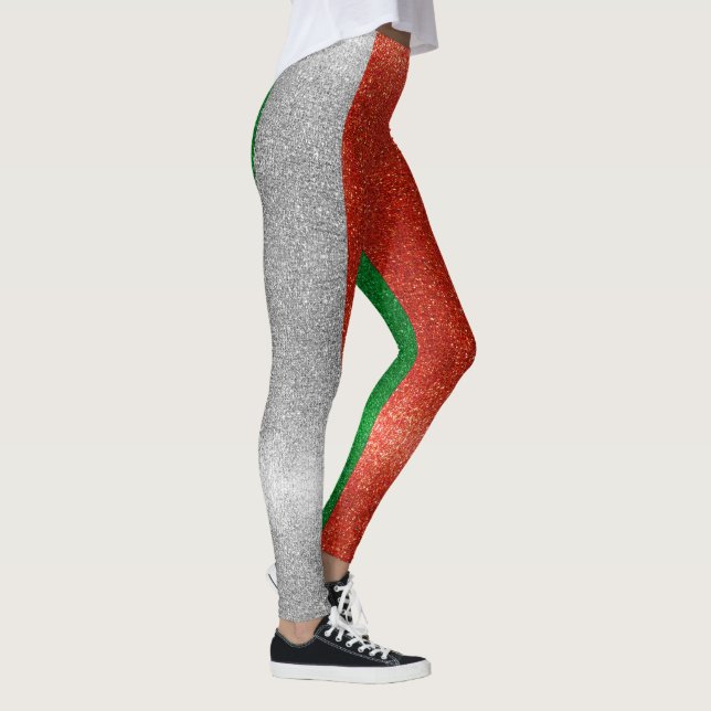 Legging Glitter - Bandeira italiana - Itália - Na moda de  (Direita)