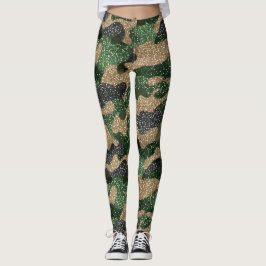 Legging Glitter Camo Pattern – Sparkling Military-Inspired
