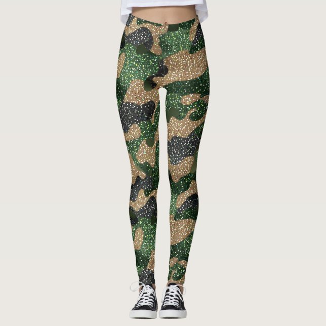 Legging Glitter Camo Pattern – Sparkling Military-Inspired (Frente)