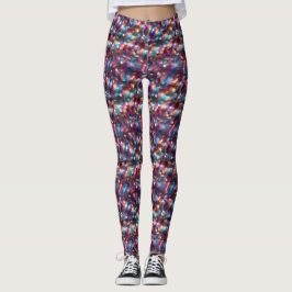 Legging Glitter de Disco Dourado Roxo do Gama Abstrato
