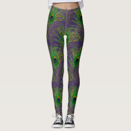 Legging Glitter de plumagem de pavão