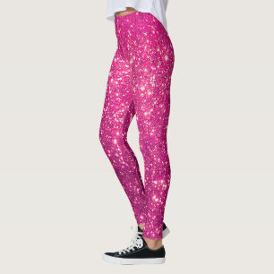 Legging Glitter Dourado de Presente Popular Rosa de Luxo