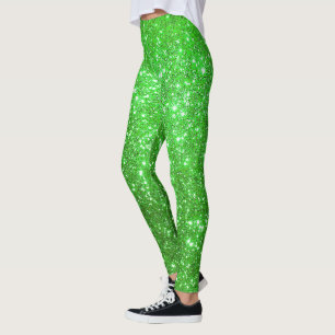 Legging Glitter Dourado do Presente Popular Verde de Luxo