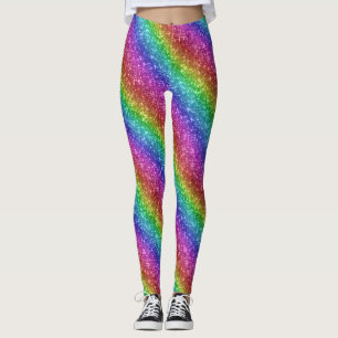 Legging Glitter Esmagador do Arco-Íris