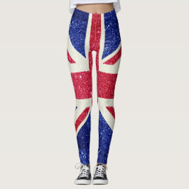 Legging Glitter Flag of UK London British na moda Fashion