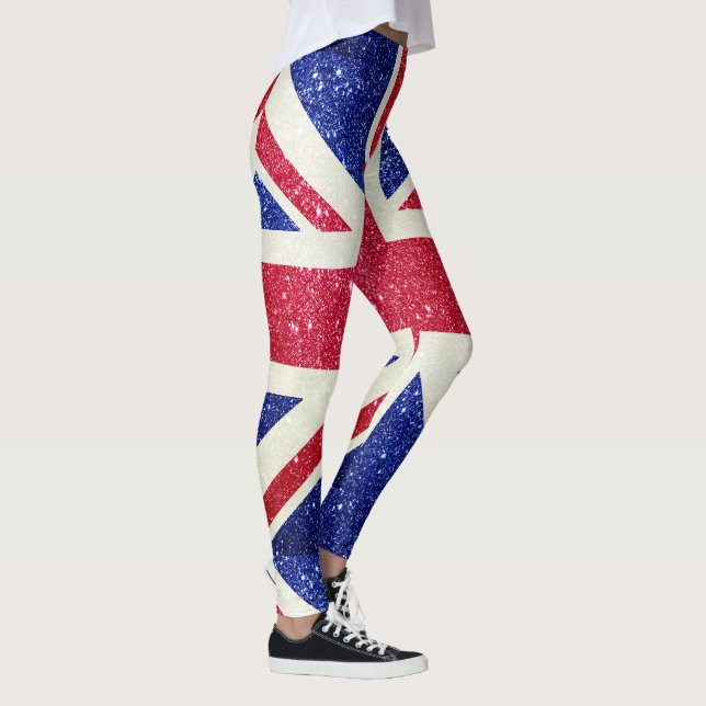 Legging Glitter Flag of UK London British na moda Fashion (Direita)