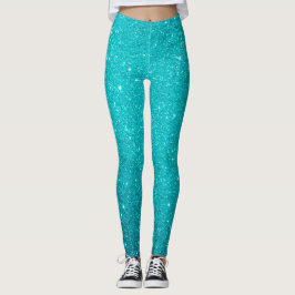 Legging Glitter Glitter Azul Teal