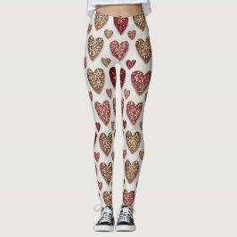 Legging Glitter Hearts Pattern – Sparkling Romantic Love 