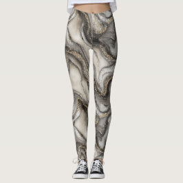 Legging Glitter Marble Pattern – Sparkling Luxury Stone 