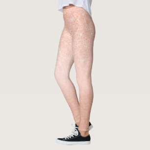 Legging Glitter ouro de rosa de cobre com gradiente bonito