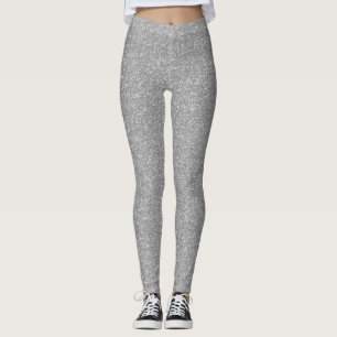 Legging Glitter prateado moderno e moderno