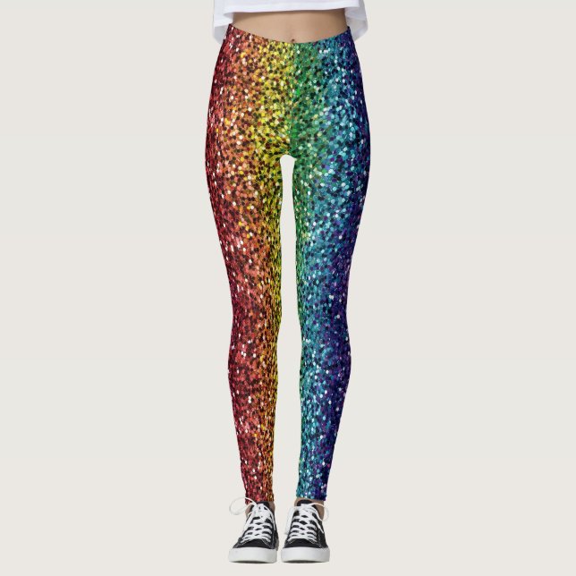 Legging Glitter Rainbow Fade Pattern – Sparkling Color  (Frente)