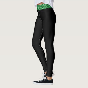 Legging Glitter Verde Irlandês com Faixa Superior Personal