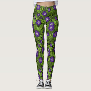 Legging Glória da manhã em roxo e verde