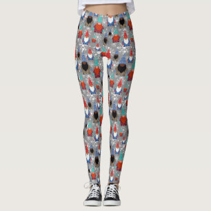 Legging Gnome Snowflake Ilustra Padrão de Natal