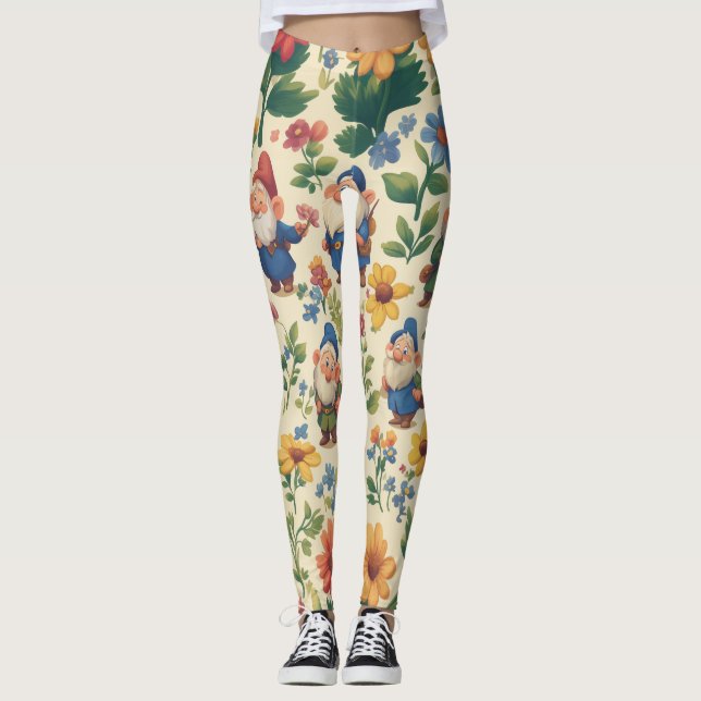Legging Gnomo a floresce design (Frente)