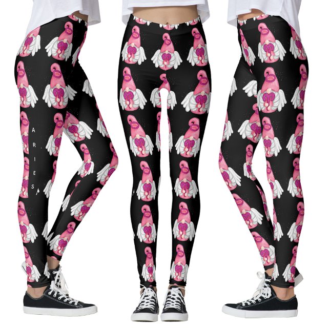 Legging Gnomo Aries - Sinal de Astrologia Pernas de Anjo (Gnome Aries Astrology Sign Angel Leggings)