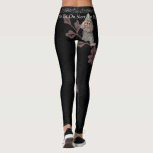 Legging Gnomo Gnomo Gonk Cita Padrão Floral Preto
