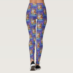 Legging Gnomos casais Cantando Feliz Canção De Natal - D