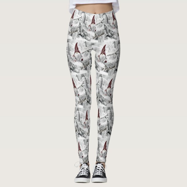 Legging Gnomos na pintura a aquarela da neve (Frente)