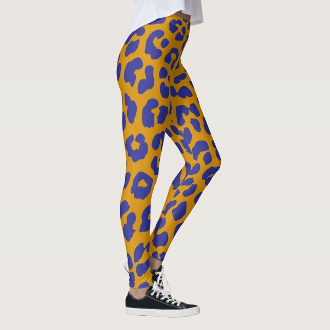 Legging Gold And Blou Leopard Pattern (Direita)