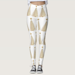 Legging Gold Christmas Three Holiday Women