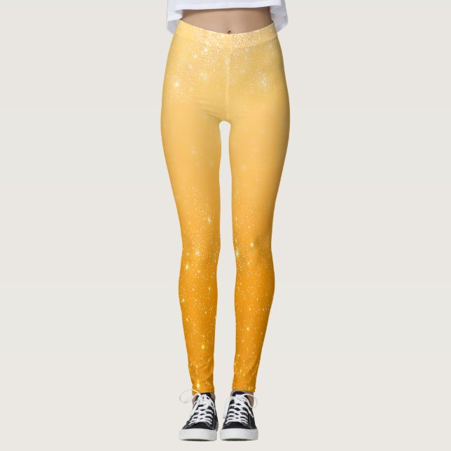Legging Gold Glitter Ombré Pattern – Luxury Metallic  (Frente)