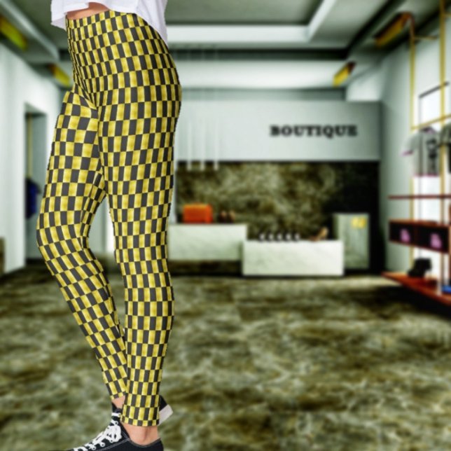 Legging Gold-Paneled-Black-IV (Step out in contemporary style, when wearing these Gold,-Paneled Black IV Leggings!)