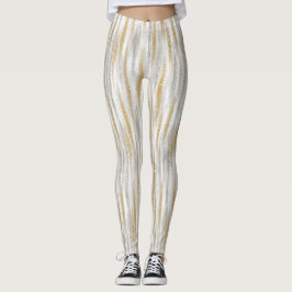 Legging Gold Silver Chic Glam Glitzy Stripes