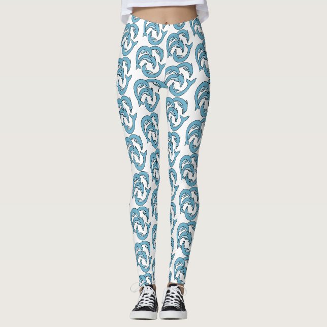 Legging Golfinhos Azuis circulando Thunder_Cove (Frente)