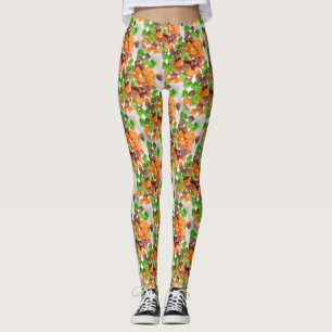Legging Goma vermelha alaranjada doce doce açúcar borrifad