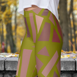 Legging Gorgeous Olive Green Mosiac Patterno